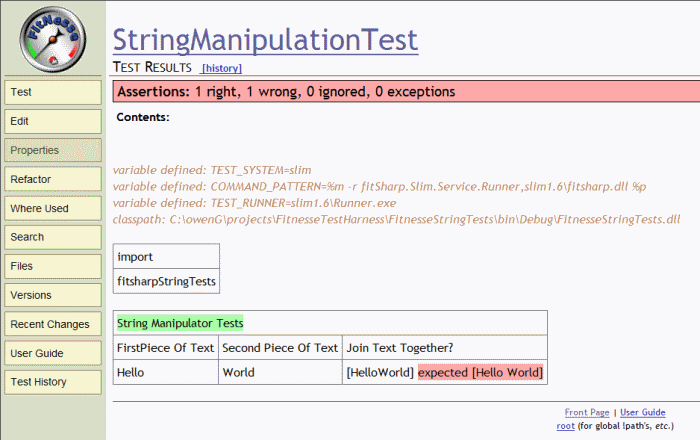 first test fails