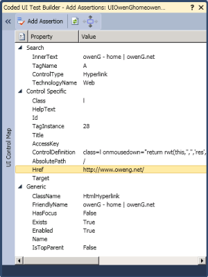 Add Assertions dialog