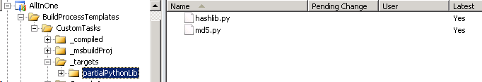 TFS structure for partialPythonLib